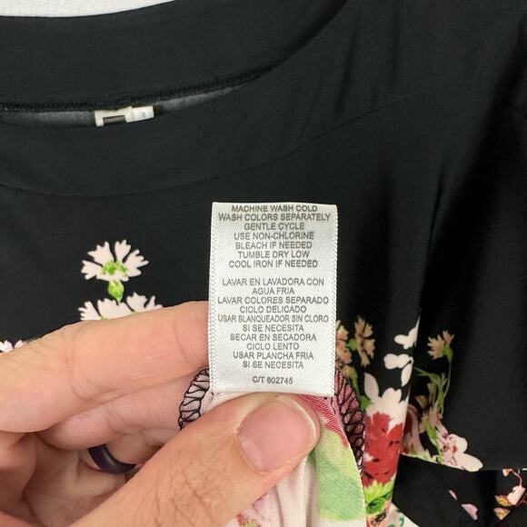 Julian Taylor | NY Multi Color Floral Short Slit Sleeve Spandex Sheath Dress - Picture 9 of 9